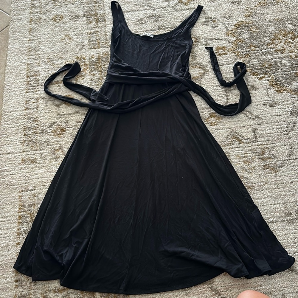 Reformation jersey midi dress with wrap around ties